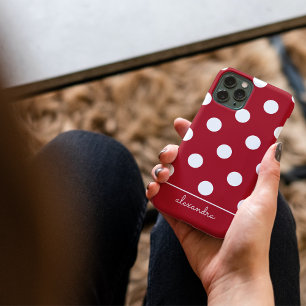 Niedlich Chic Red Polka Dot Muster Personalisierte Case-Mate iPhone 14 Hülle