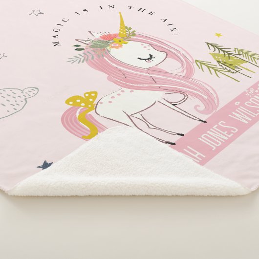 Niedlich Chic Whimsical Magical Unicorn Rosa Prinz Sherpadecke (3/4)