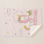 Niedlich Chic Whimsical Magical Unicorn Rosa Prinz Sherpadecke (Vorderseite (Horizontal))