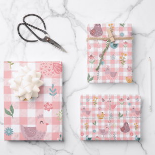 Niedlich Chick Birthday Geschenkpapier Set