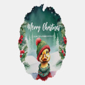 Niedlich Chick Duck Weihnachten Weihnachtsfeier Fa Ornament Karte (Rechts)