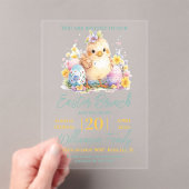 Niedlich Chick Floral Blue Oaster Brunch Acryleinladungen (Insitu (Handheld))