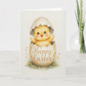 Niedlich Chick Happy Oaster Gruß Karte (Vorderseite)