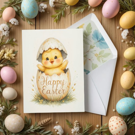 Niedlich Chick Happy Oaster Gruß Karte