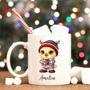 Niedlich Chick Personalisiert Weihnachten Tasse
