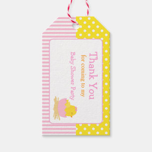 Niedlich Chick Pink Girl Danke, Geschenkmarke Geschenkanhänger