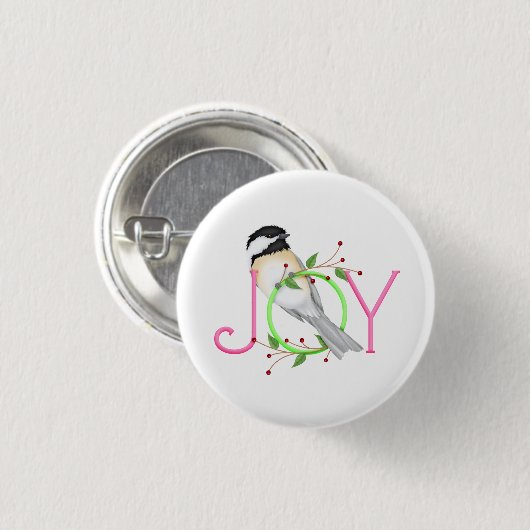 Niedlich Chickadee "Joy" Button (Vorne & Hinten)