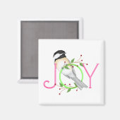 Niedlich Chickadee "Joy" Magnet (Vorderseite/Rückseite)