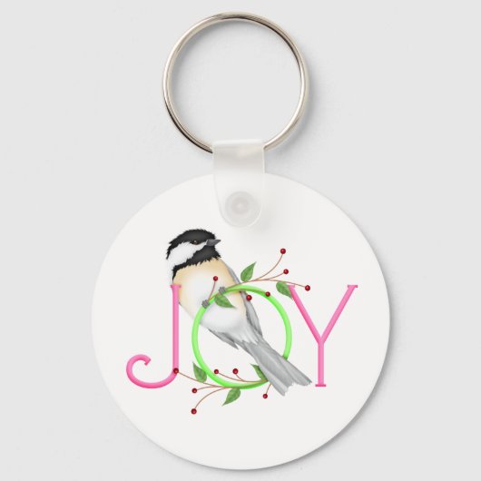 Niedlich Chickadee "Joy" Schlüsselanhänger (Vorderseite)