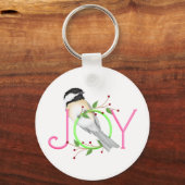 Niedlich Chickadee "Joy" Schlüsselanhänger (Vorderseite)