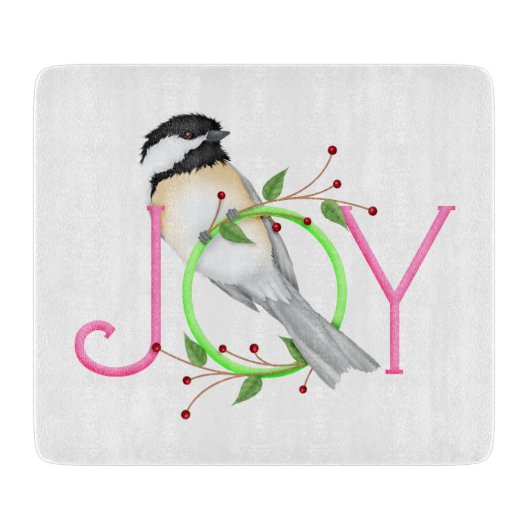 Niedlich Chickadee "Joy" Schneidebrett (Vorderseite)