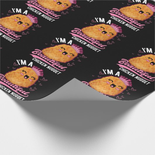 Niedlich Chicken Nugget Girl Feinschmecker Queen Geschenkpapier (Ecke)