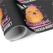 Niedlich Chicken Nugget Girl Feinschmecker Queen Geschenkpapier (Rolleneckpunkt)