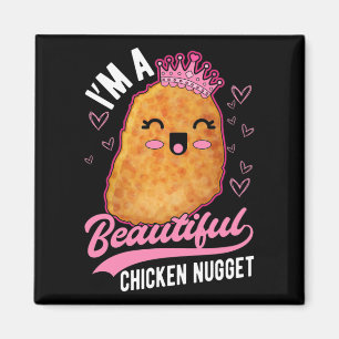 Niedlich Chicken Nugget Girl Feinschmecker Queen Magnet