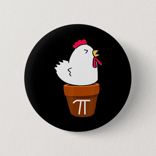 Niedlich Chicken Pot Pie Funny Math Pun Pi Symbol Button (Vorderseite)