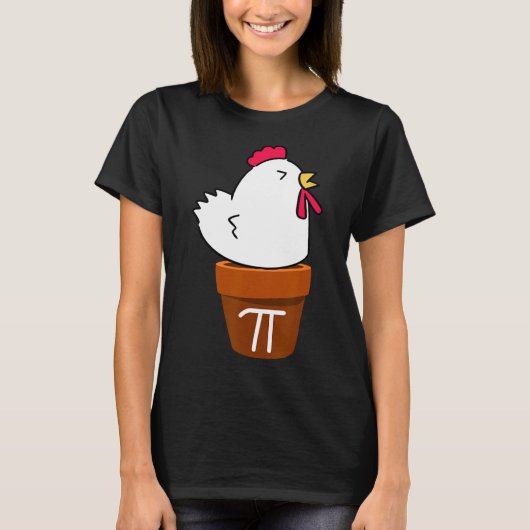 Niedlich Chicken Pot Pie Funny Math Pun Pi Symbol T-Shirt (Vorderseite)