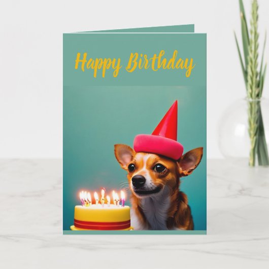 Niedlich Chihuahua Birthday Karte (Vorderseite)