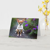Niedlich Chihuahua Birthday Karte (Gelbe Blume)