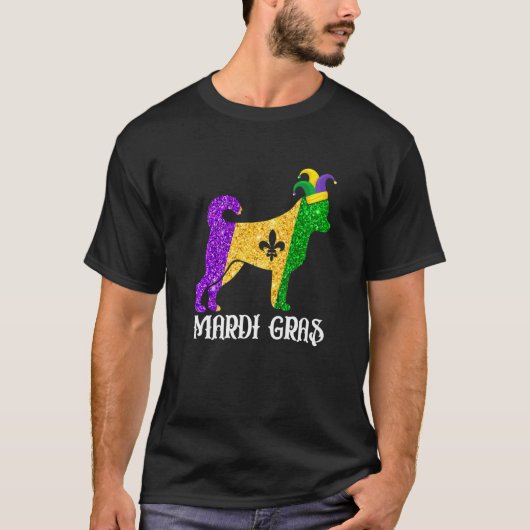 Niedlich Chihuahua Dog Lover Mardi Gras Party Jest T-Shirt (Vorderseite)