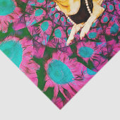 Niedlich Chihuahua Floral Pink Aquamarin Boho Hund Seidenpapier (Ausschnitt)