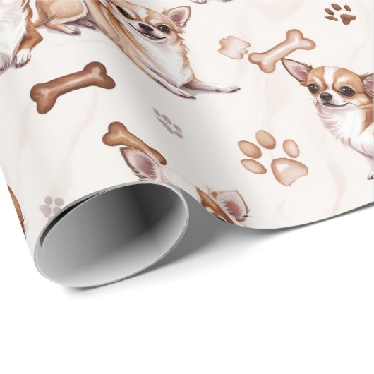 Niedlich Chihuahua Geschenkpapier (Rolleneckpunkt)