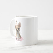 Niedlich Chihuahua Girly Pink Geburtstag mit Namen Kaffeetasse (Vorderseite Links)