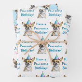 Niedlich Chihuahua in Birthday Hat Geschenkpapier Set (Beispiel)