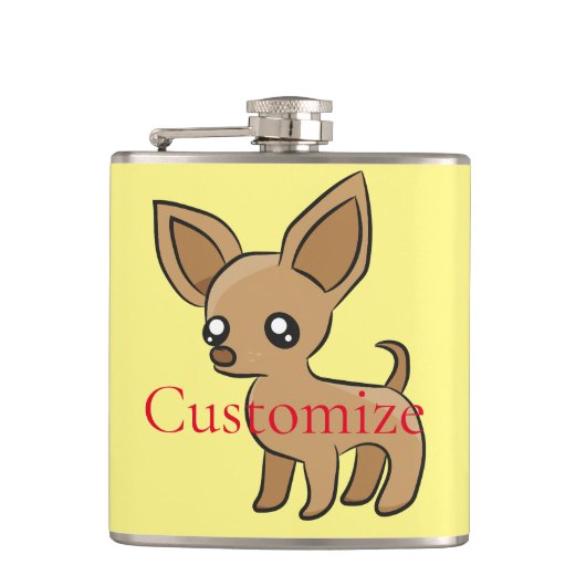 Niedlich Chihuahua Mama Art Thunder_Cove Flachmann (Vorderseite)