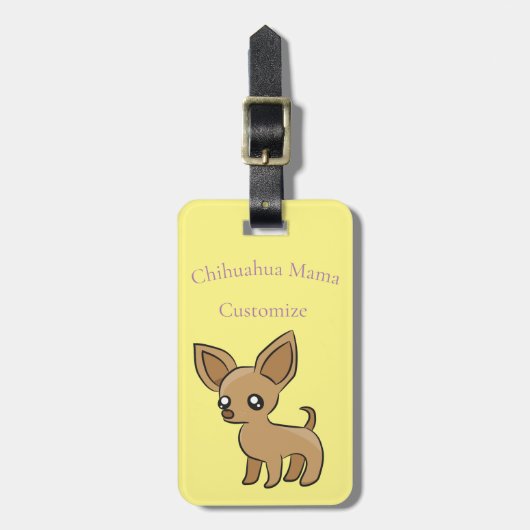 Niedlich Chihuahua Mama Art Thunder_Cove Gepäckanhänger (Vorderseite vertikal)