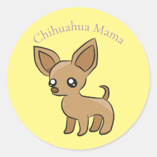 Niedlich Chihuahua Mama Art Thunder_Cove Runder Aufkleber