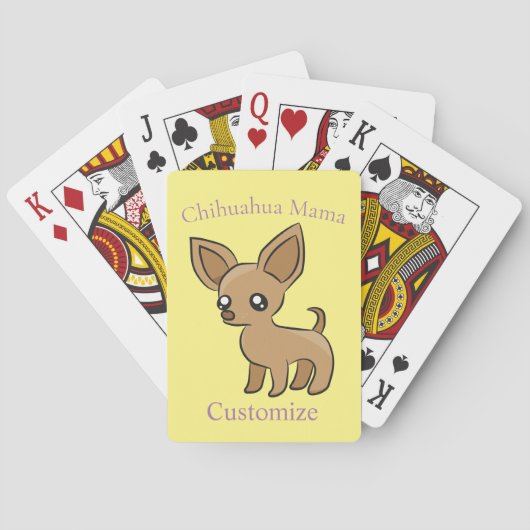 Niedlich Chihuahua Mama Art Thunder_Cove Spielkarten (Rückseite)