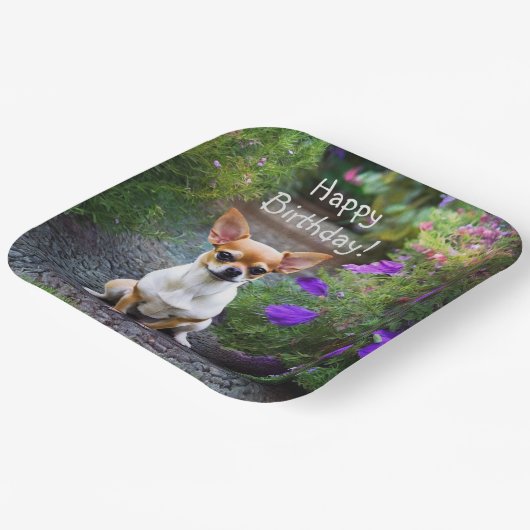 Niedlich Chihuahua Pappteller (Gewinkelt)