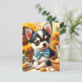 Niedlich Chihuahua Puppy Postkarte (Stehend Vorderseite)