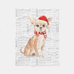 Niedlich Chihuahua Santa Dog Weihnachten Fleecedecke