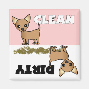 Niedlich Chihuahua Sauberkeit / Geschirrspülmasch Magnet