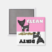 Niedlich Chihuahua Sauberkeit / Geschirrspülmaschi Magnet (Vorderseite/Rückseite)