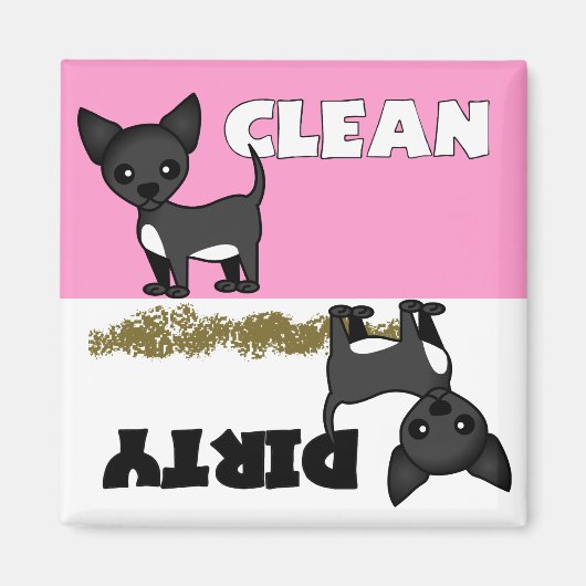 Niedlich Chihuahua Sauberkeit / Geschirrspülmaschi Magnet (Vorne)