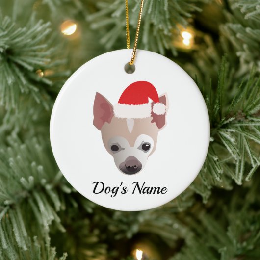 Niedlich Chihuahua Weihnachten Keramik Ornament (Baum)
