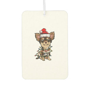 Niedlich Chihuahua Weihnachtsbaum Lichter Xmas Do Autolufterfrischer