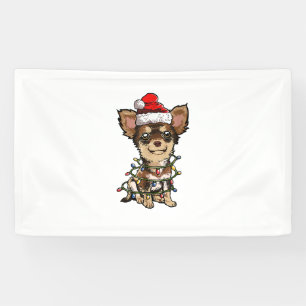 Niedlich Chihuahua Weihnachtsbaum Lichter Xmas Do Banner