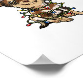 Niedlich Chihuahua Weihnachtsbaum Lichter Xmas Do Poster (Ecke)