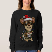 Niedlich Chihuahua Weihnachtsbaum Lichter Xmas Do Sweatshirt (Vorderseite)