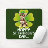 Niedlich Chihuahua Welppy Hat St. Patrick Day Mousepad (Mit Mouse)