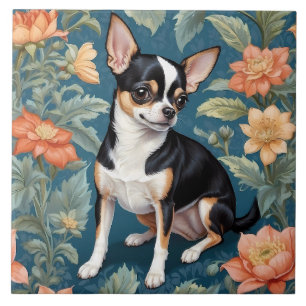 Niedlich Chihuahua William Morris Inspirierte Flor Fliese