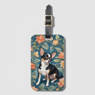 Niedlich Chihuahua William Morris Inspirierte Flor Gepäckanhänger
