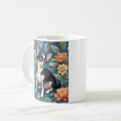 Niedlich Chihuahua William Morris Inspirierte Flor Kaffeetasse (Vorderseite Links)