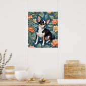Niedlich Chihuahua William Morris Inspirierte Flor Poster (Küche)