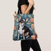 Niedlich Chihuahua William Morris Inspirierte Flor Tasche (Von Nahem)