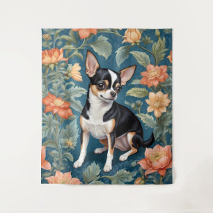 Niedlich Chihuahua William Morris Inspirierte Flor Wandteppich