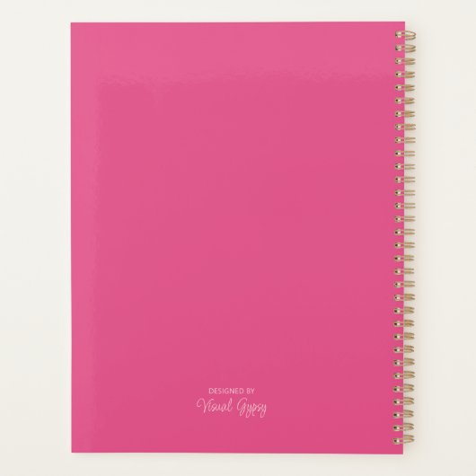 Niedlich Chihuahuas Pink Hearts Watercolor Hunde Planer (Rückseite)